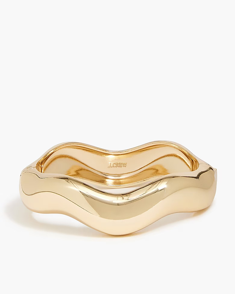 Gold wavy bangle bracelet | J.Crew Factory