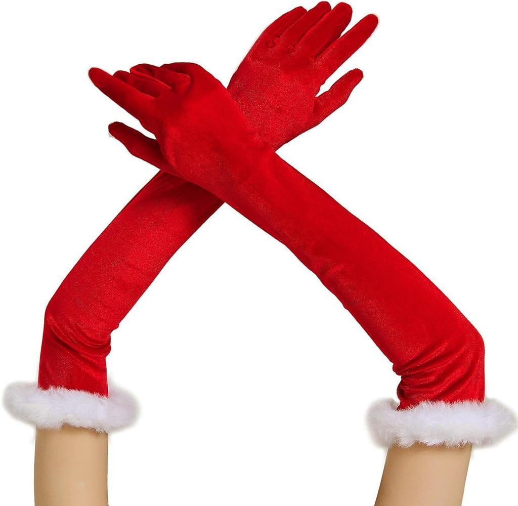 Long Velvet Gloves Women Costume Elbow Length for Opera Halloween Cosplay 1920s Gatsby Party Form... | Amazon (US)