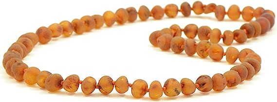 Raw Amber Necklaces for Adults - 17.7 inches (45 cm) - Cognac Color - Hand-Made from Unpolished/A... | Amazon (US)