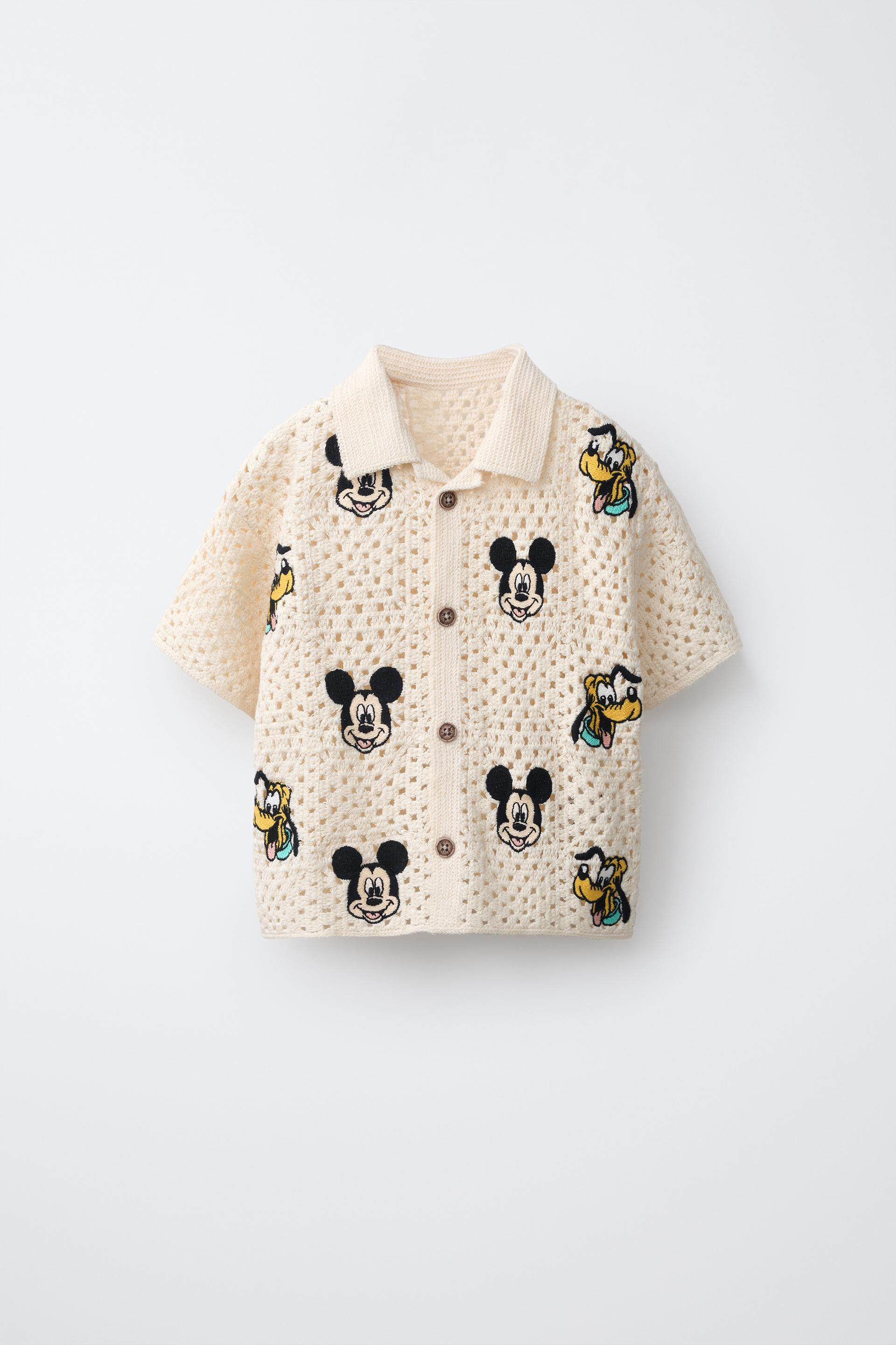 MICKEY MOUSE & PLUTO © DISNEY CROCHET KNIT SHIRT | Zara US