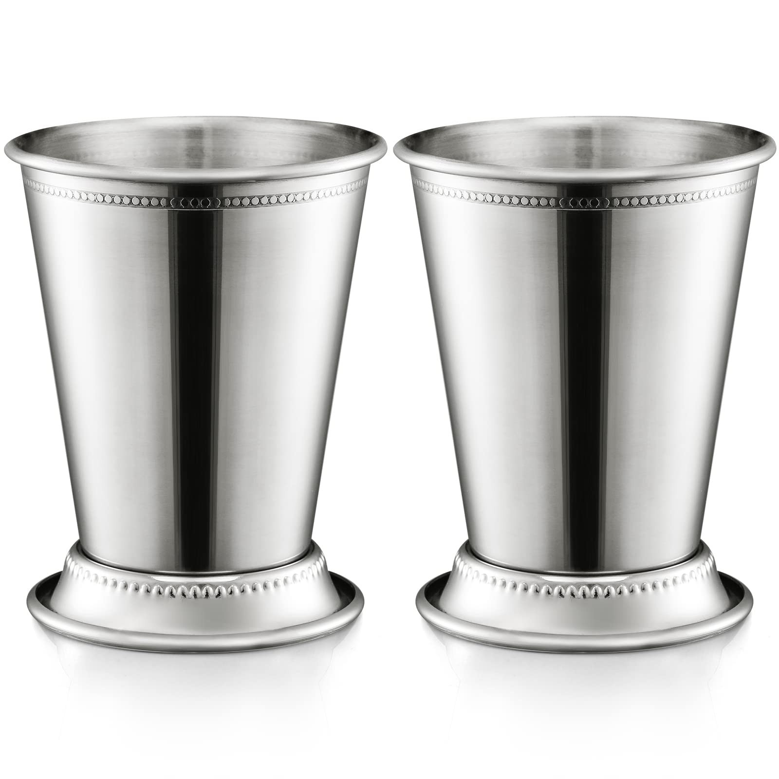 ZEAYEA Set of 2 Mint Julep Cups, Classic Stainless Steel Glasses for Party Bar Home Restaurant, 1... | Amazon (US)