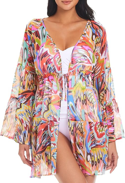 Bleu Rod Beattie Break The Mold Chiffon Cover-Up S, Multi | Amazon (US)