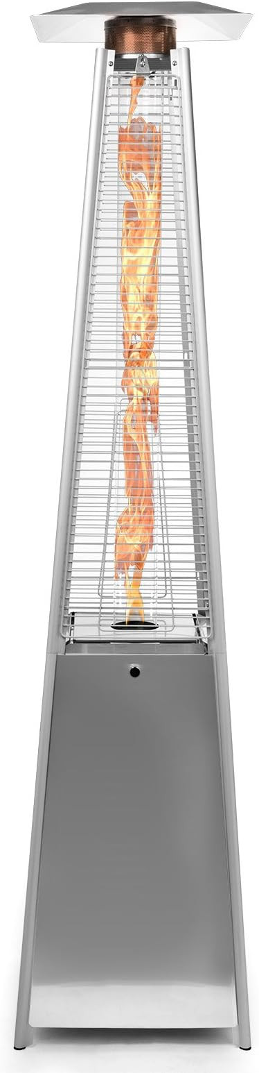 Deluxe Propane Outdoor Patio Heater - Pyramid Style w/Dancing Flame (Floor Standing) - Stainless ... | Amazon (US)