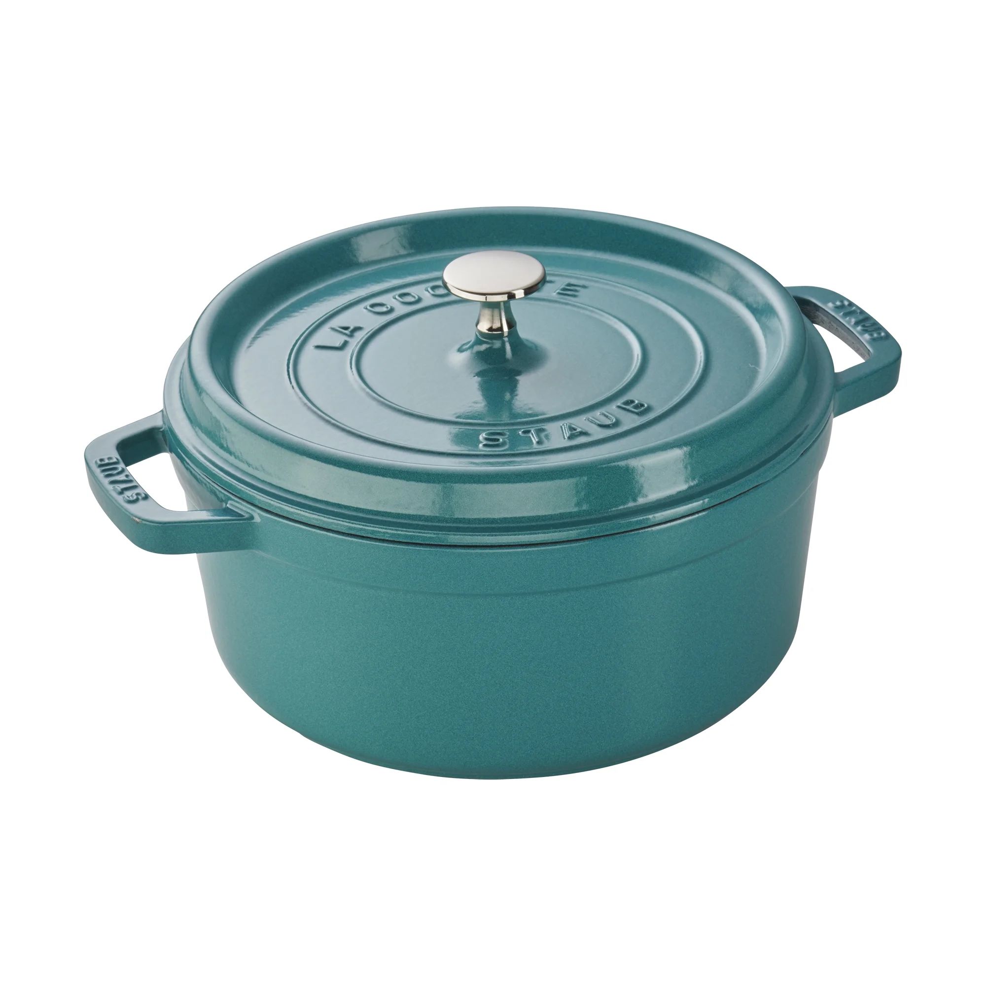 Staub Cast Iron 4-qt Round Cocotte - Turquoise | Walmart (US)