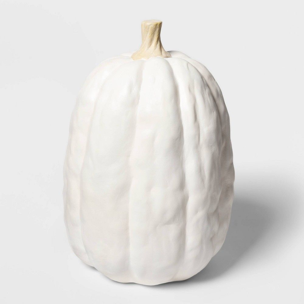 Halloween Falloween Large Sheltered Porch Pumpkin White Halloween Decorative Sculpture - Hyde & EEK! | Target