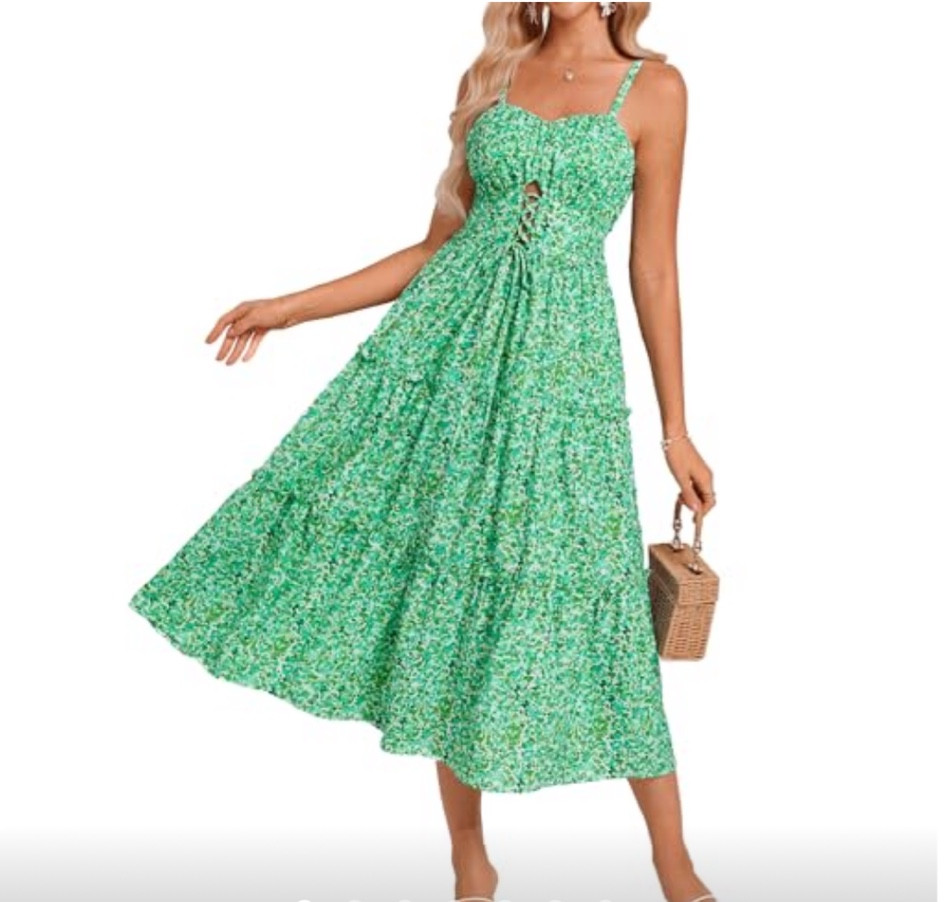 Floral flowy vacation maxi dress with tie-up torso detail 🌸 

#vacationoutfit 
#vacationdress
#maxidress
#summerdress

#LTKSeasonal #LTKTravel #LTKFindsUnder50