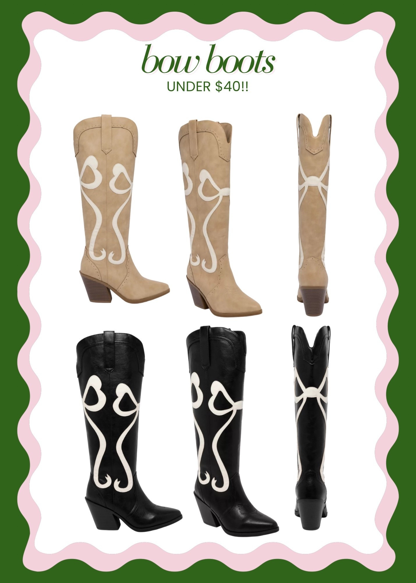 The cutest bow boots UNDER $40! 

#LTKSaleAlert #LTKFindsUnder50