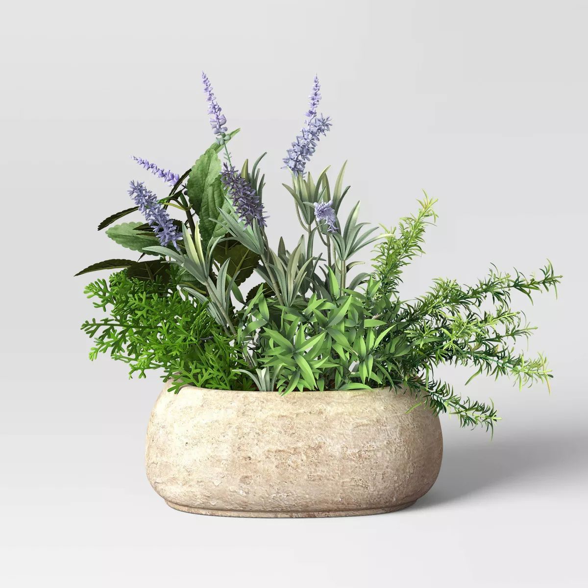 Artificial Herb Dish Garden in Pot Green/Purple - Threshold™ designed with Studio McGee | Target