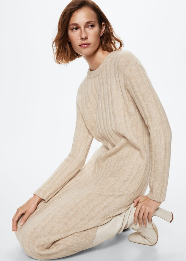 Ribbed midi dress -  Women | Mango United Kingdom | MANGO (UK)