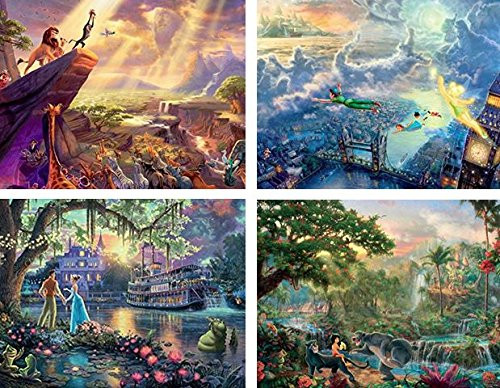 Ceaco - 4 in 1 Multipack - Thomas Kinkade - Disney Dreams Collection - Lion King, Peter Pan, Prin... | Amazon (US)