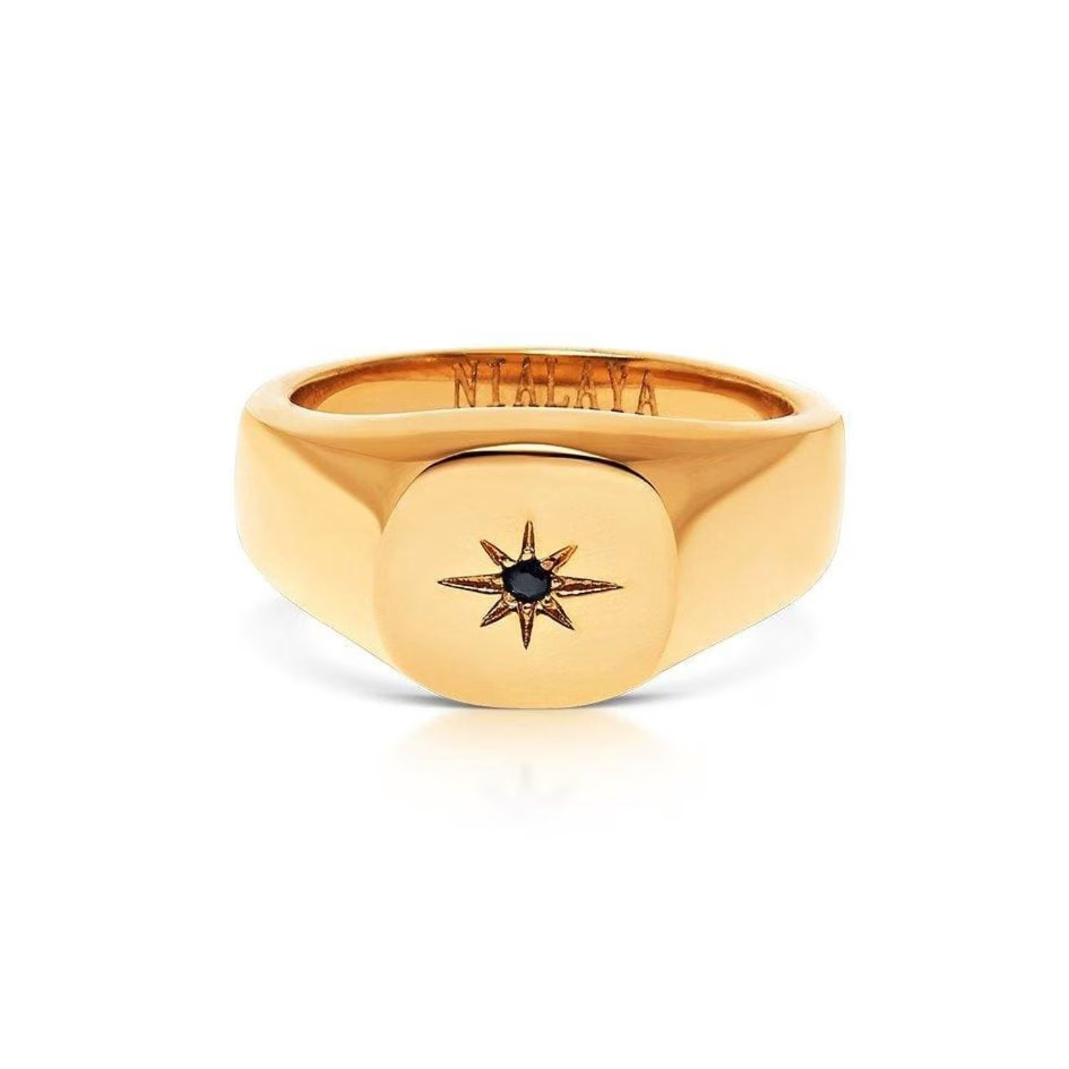 Skyfall Starburst Signature Ring In Gold | Wolf & Badger