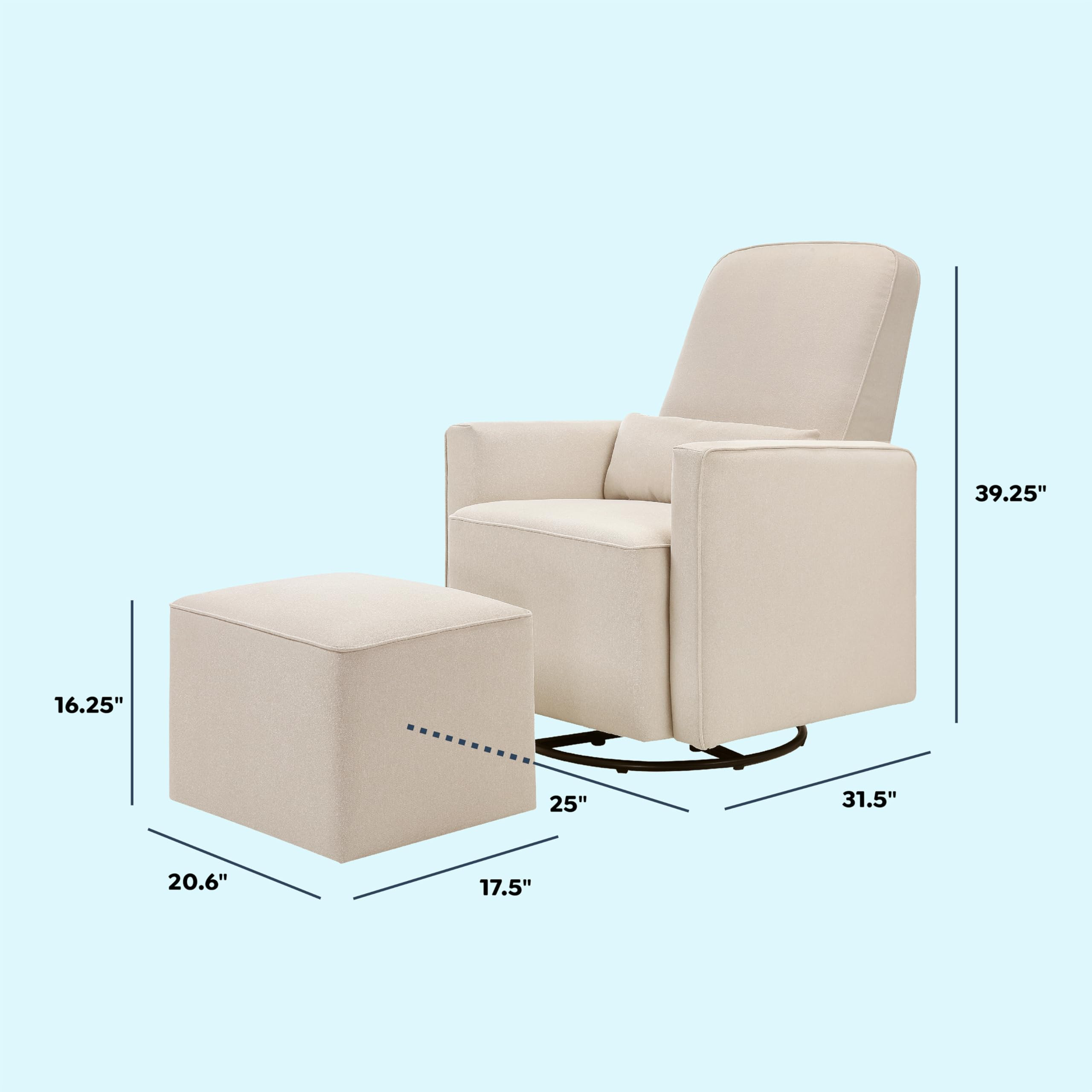 daVinci Olive 360° Swivel Glider Chair w/ Storage Ottoman - Water & Stain Resistant Rocking Glid... | Amazon (US)