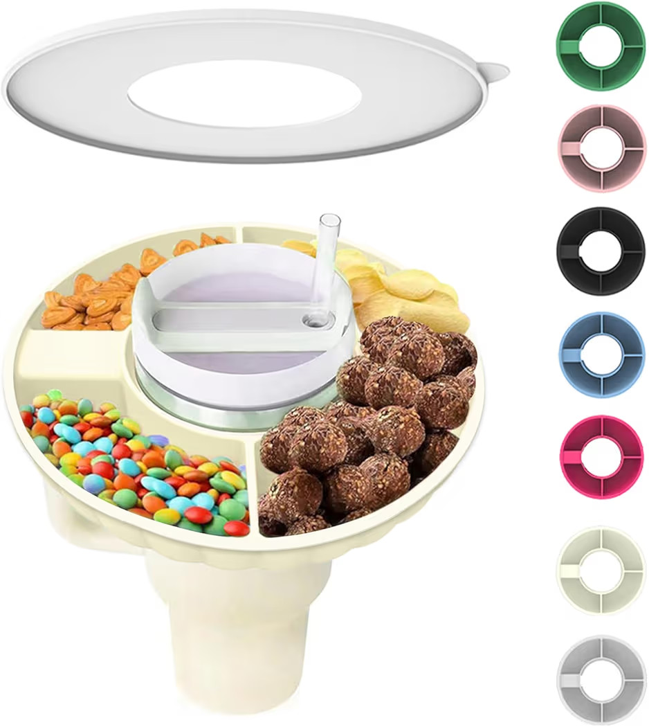 Snack Bowl for Stanley Cup, Silicone Snack Tray with Lid Compatible with Stanley Cup 30 oz, Reusa... | Amazon (US)