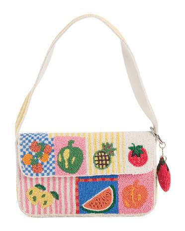 Beaded Seedling Sparkle Flap Shoulder Bag for Women | Leather | Marshalls