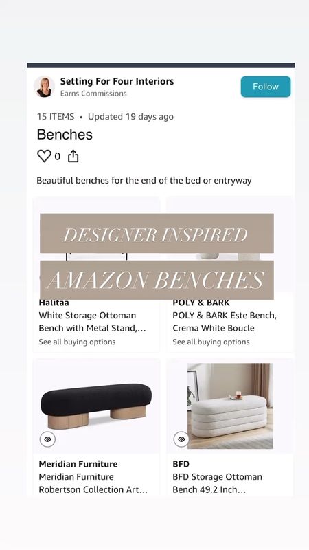 Amazon benches

Neutral, Natural, organic modern, transitional, farmhouse, upholstered, wood, minimal, earthy, black, brown, beige, white, boucle, entry, entryway, foyer, bedroom, living room, Amazon home, Amazon finds, founditonamazon, sale, affordable, budget, 

#LTKsalealert #LTKfindsunder100 #LTKhome