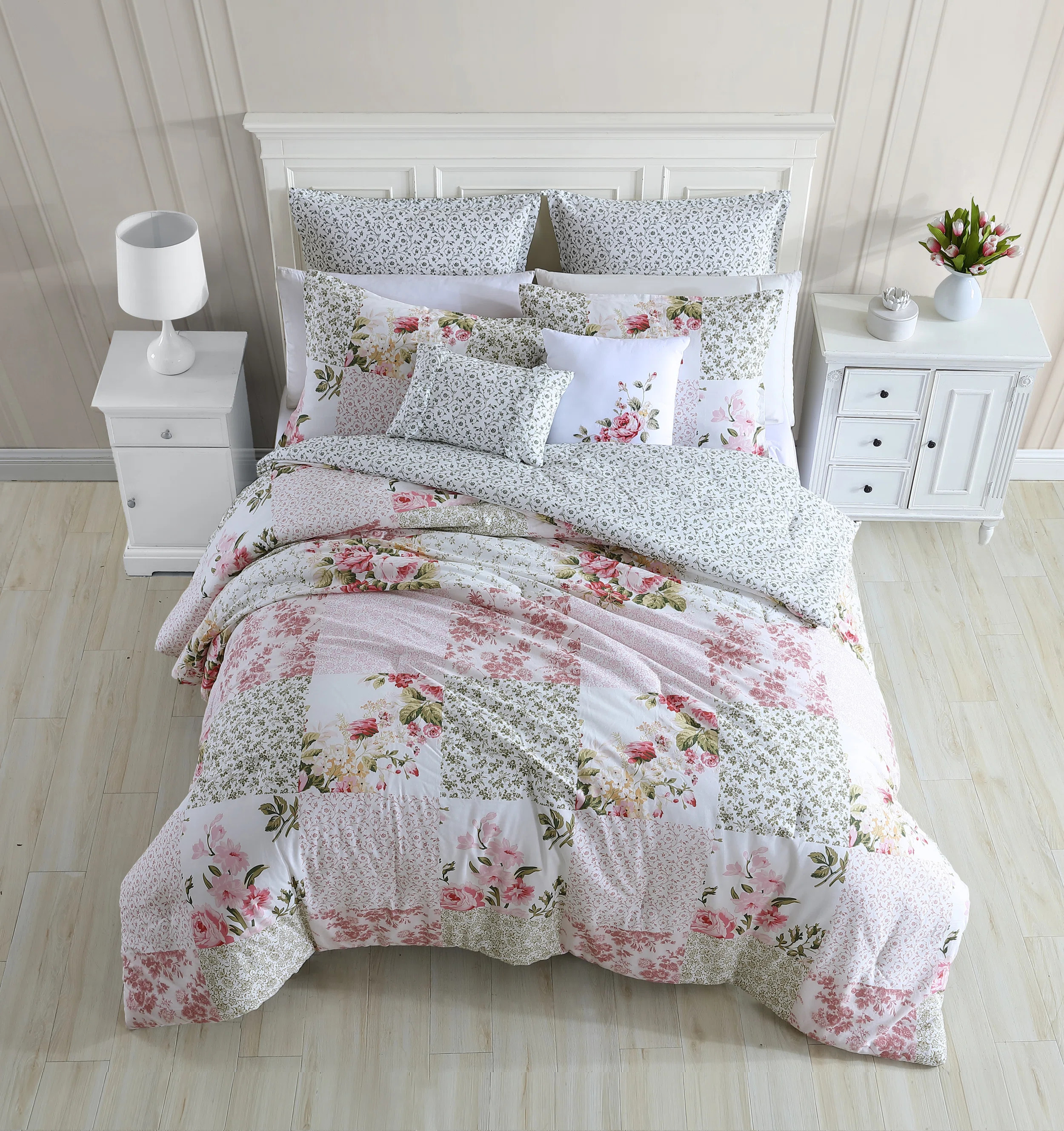 Laura Ashley Ailyn Cotton Pink Comforter Bonus Set | Wayfair North America