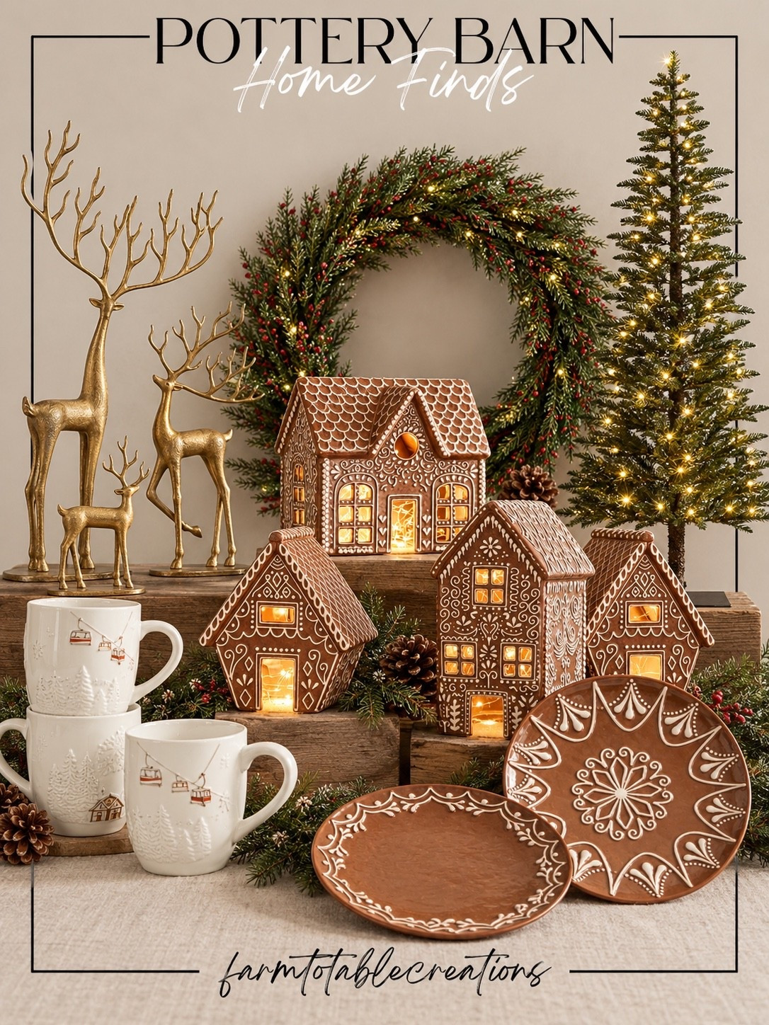 Pottery Barn Christmas Finds 🎄✨

Pottery Barn’s holiday collection is pure Christmas magic! The glowing gingerbread houses, classic greenery, twinkling tree and gorgeous gold reindeer create that warm, nostalgic Christmas look that feels straight out of a holiday movie.

Follow @farmtotablecreations on Instagram for more cozy home finds and trending decor.

I’m especially loving the gingerbread-inspired pieces paired with the snowy white mugs and rich evergreen accents. These finds would be beautiful styled on a mantel, entryway console or holiday table for a cozy, timeless Christmas display.

#LTKHome #PotteryBarn #PotteryBarnChristmas #PotteryBarnHoliday #ChristmasDecor #HolidayDecor #ChristmasHome #CozyChristmas #GingerbreadDecor #ChristmasFinds #HolidayHome #ChristmasInspo #ClassicChristmas #LTKFinds

#LTKHome #LTKSeasonal
