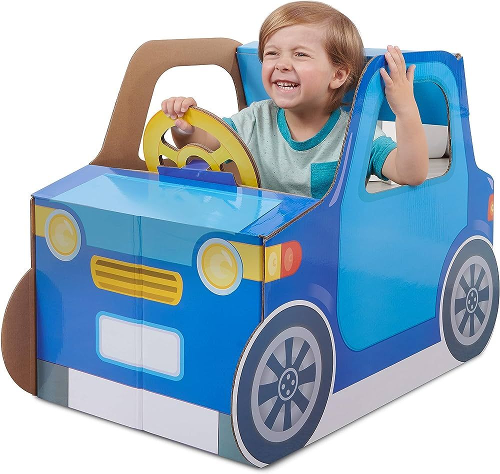 Pop2Play Indoor Baby Car – Sturdy and Eco-Friendly Cardboard Toddler Toy Car – Includes 10 Ac... | Amazon (US)