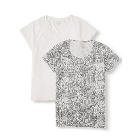 Time and Tru Women's Short-Sleeve Raglan T-Shirt, 2-Pack Bundle | Walmart (US)