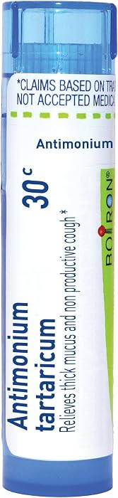Boiron Antimonium Tartaricum 30C Homeopathic Medicine for Cough - 80 Pellets | Amazon (US)