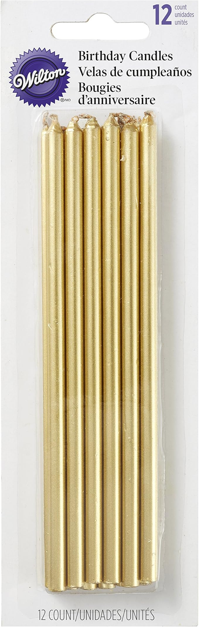 Wilton Tall Gold Birthday Candles, 1.6002000000000001 x 6.35 x 19.989799999999999 cm | Amazon (US)