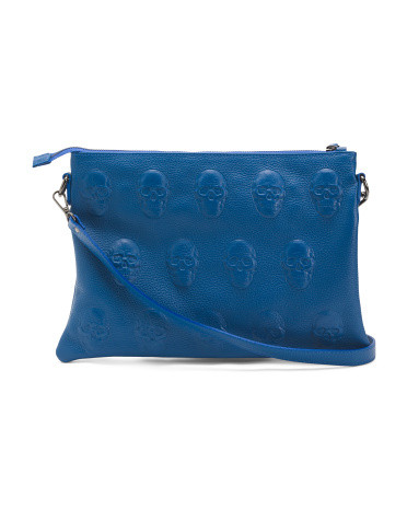 Made In Italy Leather Multi Skull Crossbody With Hardware | TJ Maxx