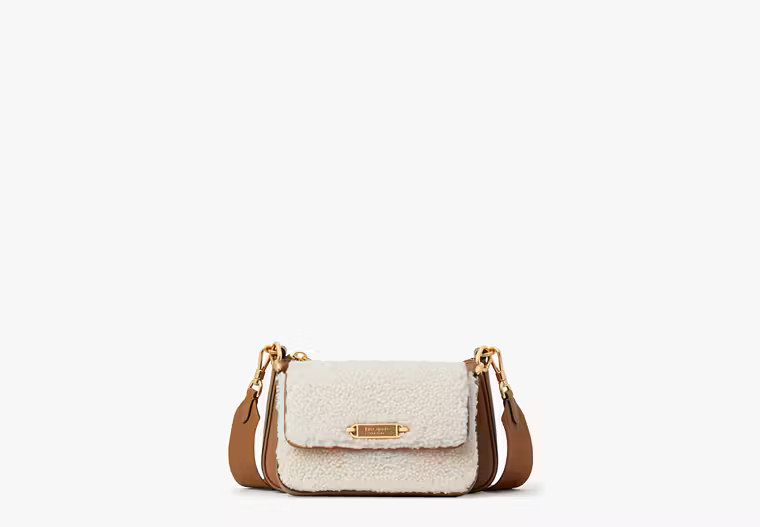Morgan Shearling & Pebbled Leather Double Up Crossbody | Kate Spade (US)