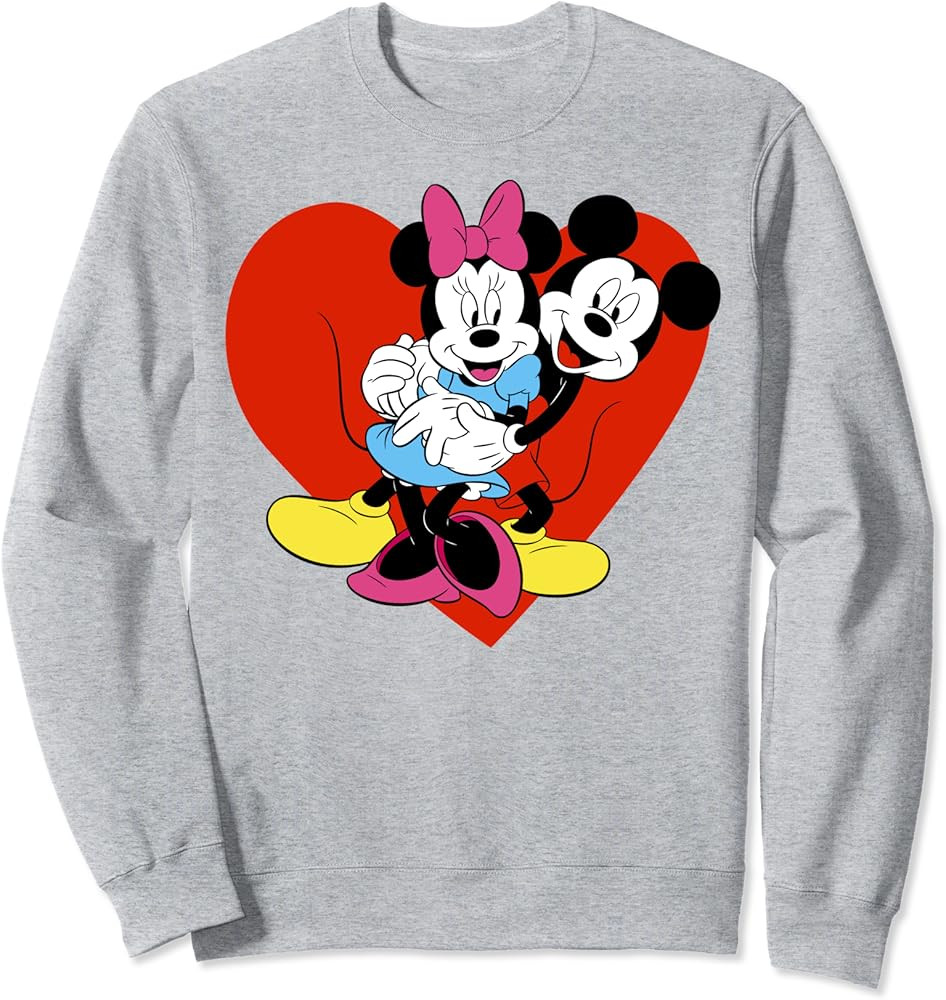 Disney Mickey Classic Valentine's Day Retro Mickey & Minnie Sweatshirt | Amazon (US)
