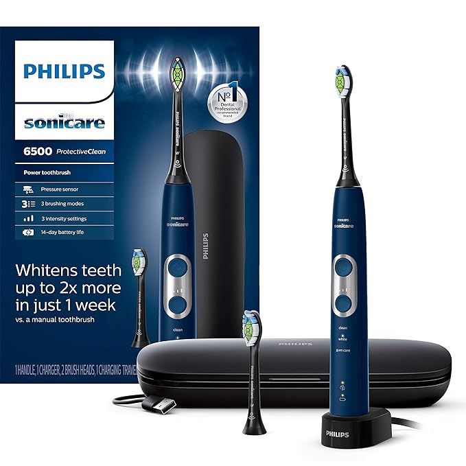 Philips Sonicare ProtectiveClean 6500 Rechargeable Electric Toothbrush with Charging Travel Case ... | Amazon (US)