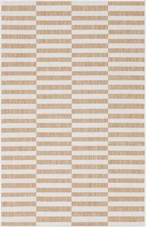 Robinson Striped Light Brown/Ivory Indoor / Outdoor Area Rug | Wayfair North America