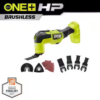 RYOBI ONE+ HP 18V Brushless Cordless Multi-Tool (Tool Only) with 4-Piece Wood and Metal Oscillati... | The Home Depot