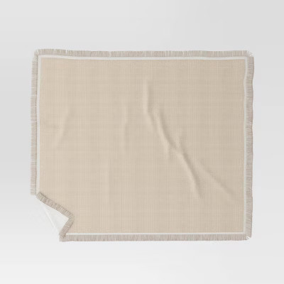 Fringed Outdoor Throw Blanket - Threshold™ designed with Studio McGee | Target