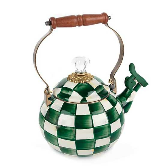 Emerald Check Whistling Tea Kettle | MacKenzie-Childs