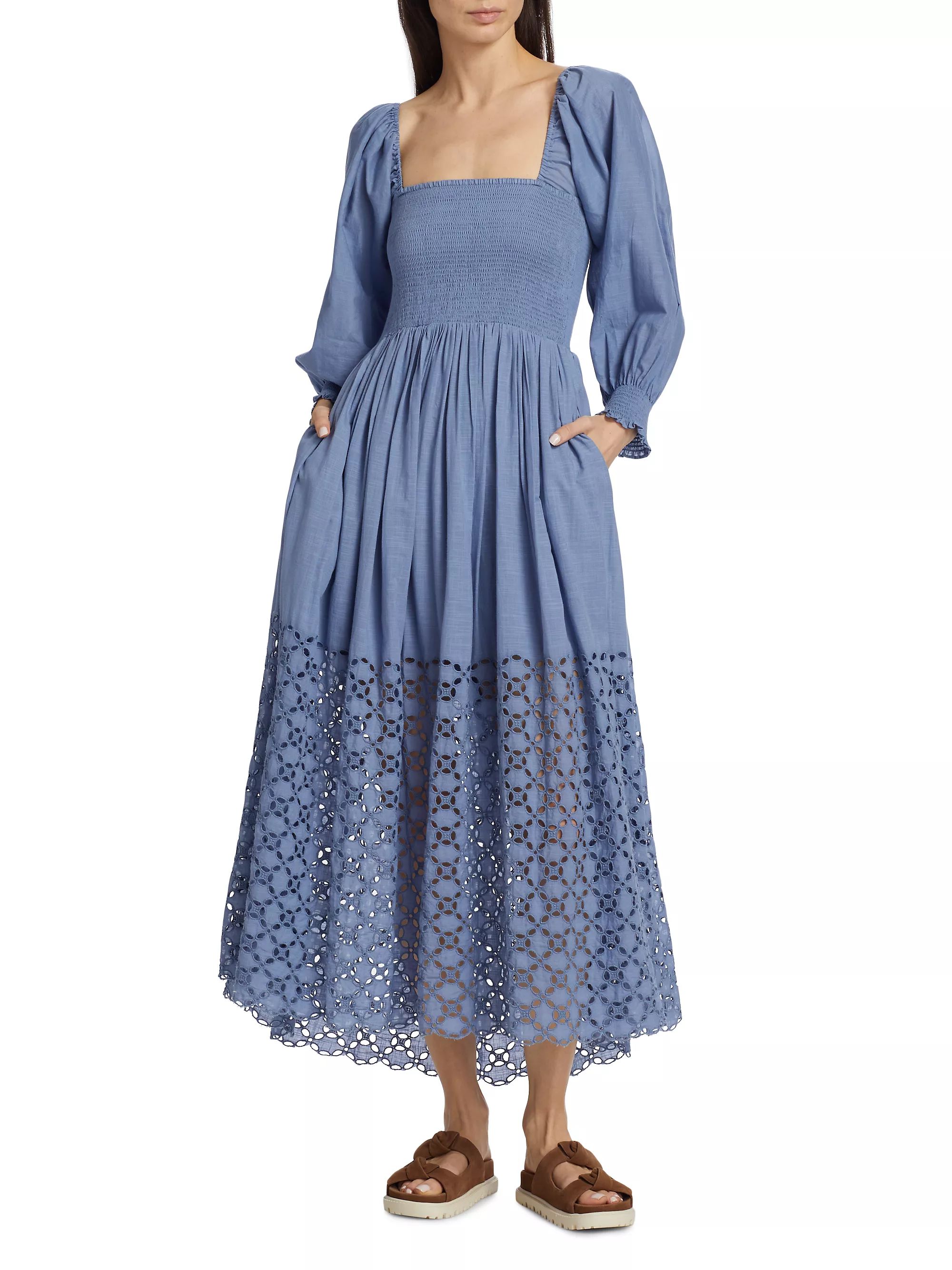 Perfect Storm Eyelet Cotton Maxi Dress | Saks Fifth Avenue