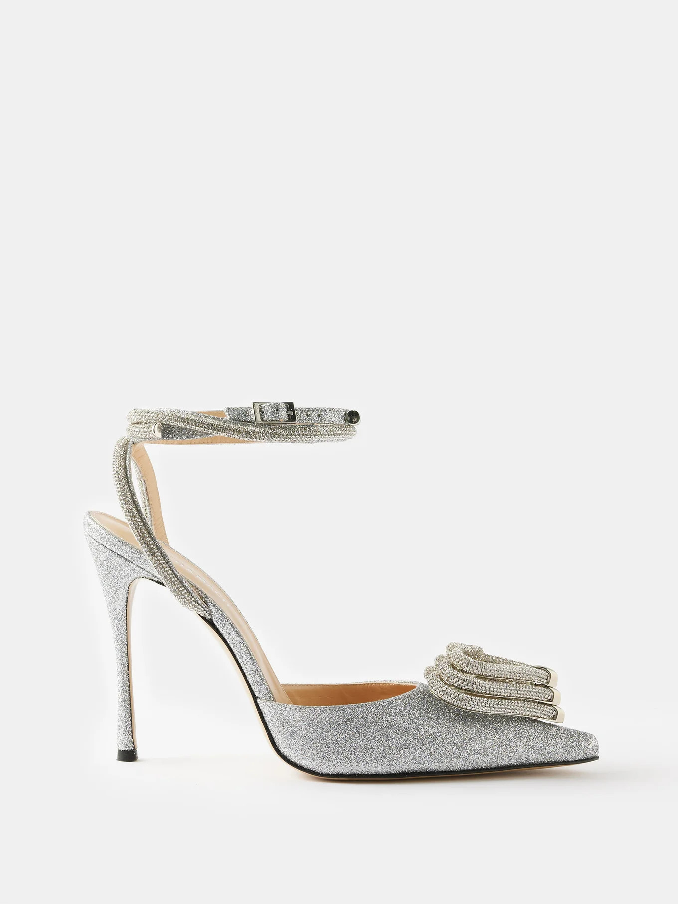 Triple Heart 110 crystal & glittered-leather pumps | Matches (UK)