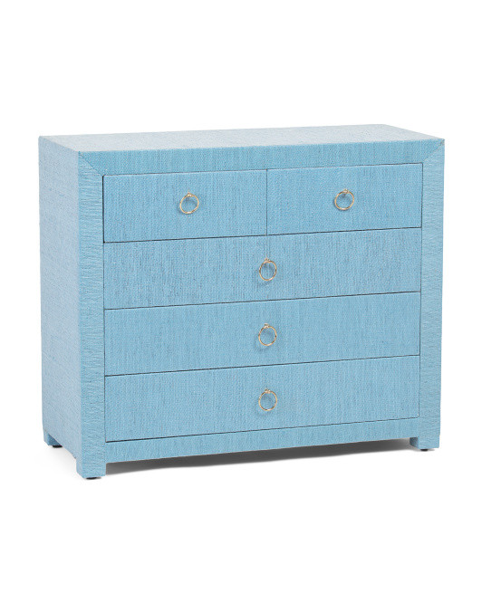 32x13x27 5 Drawer Rafia Chest | TJ Maxx