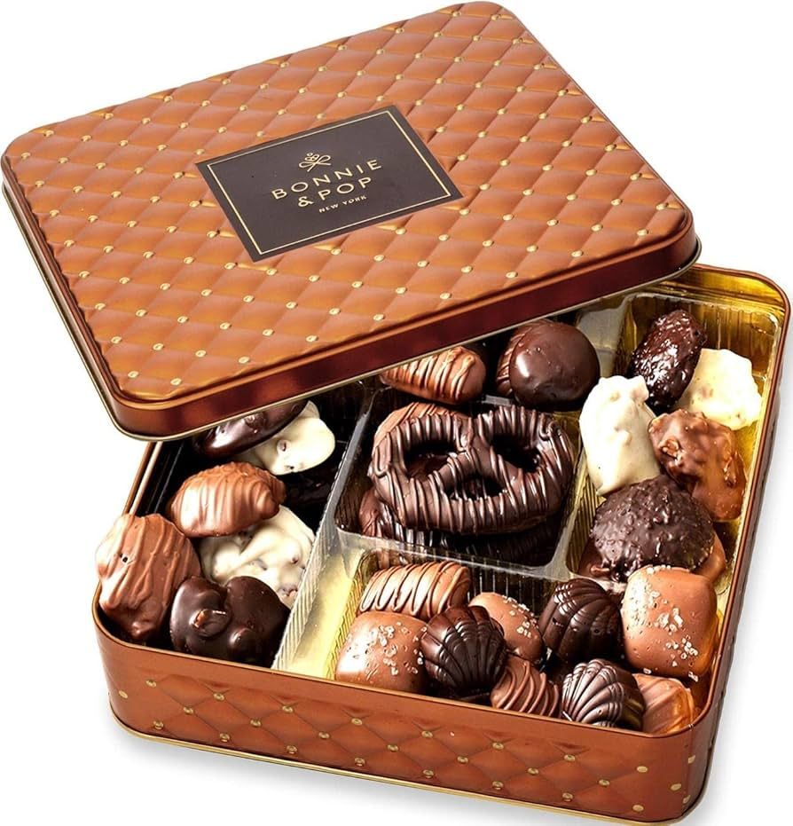 Chocolate Gift Basket for Christmas, Candy Food Gifts Arrangement Platter, Gourmet Snack Box, Bir... | Amazon (US)