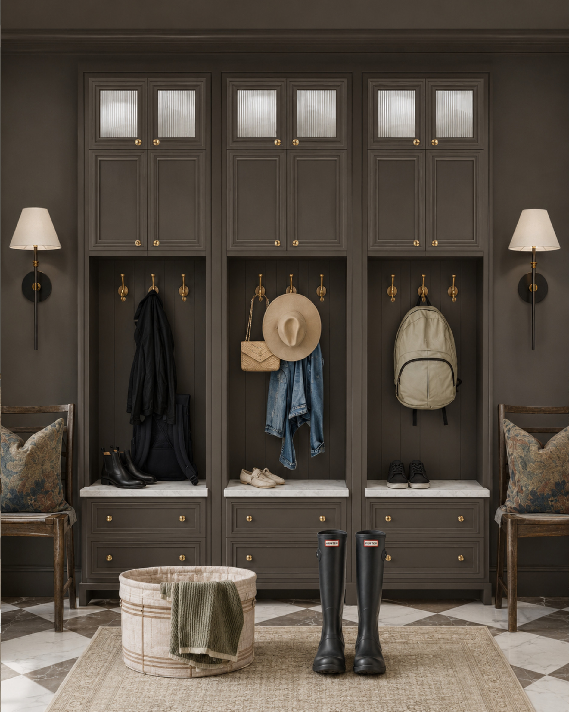 A beautiful mudroom is all about giving everyday pieces a real place to land. Built-in lockers, brass hooks, closed storage, marble bench tops, a washable rug, and a few warm accessories make this kind of drop zone feel both practical and polished. Great inspo for entryway storage, family organization, backpack storage, and mudroom bench ideas.

I may receive a commission from qualifying purchases.

mudroom design, mudroom storage, entryway storage, drop zone ideas, mudroom bench, built in lockers, brass hooks, family organization, backpack storage, classic mudroom 

 #LTKHome