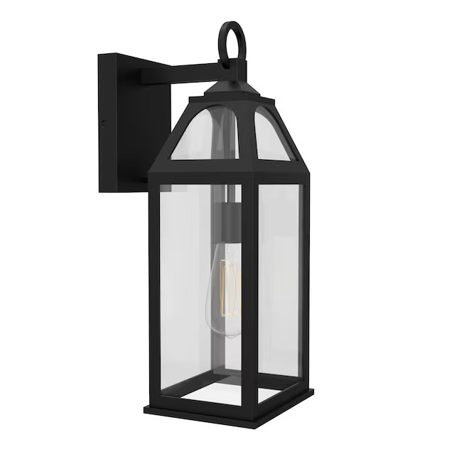 allen + roth Cogburn 1 -Light 16.25-in H Black Hardwired Outdoor Wall Light | Lowe's