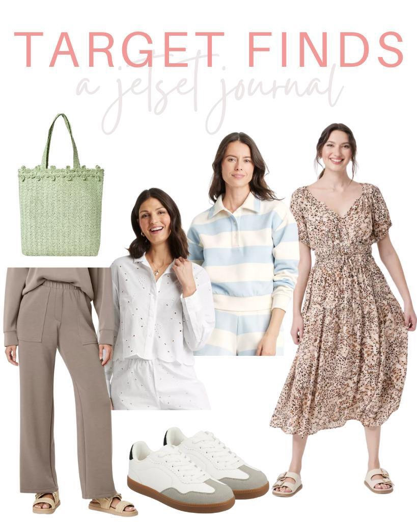A floral dress, pastel-colored shirts, an eyelet blouse, and lounge pants are perfect for spring! You can also add this green tote bag and neutral sneakers to your spring wardrobe!
#targetfinds #affordablestyle #springlooks #wardroberefresh #springdress #casuallook #everydayfashion #shoeinspo #outfitidea

#LTKSeasonal #LTKU #LTKStyleTip