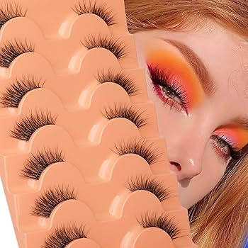 Half Lashes Natural Look Wispy False Eyelashes Mink 3/4 Corner Lashes Clear Band Fake Eyelashes 7... | Amazon (US)
