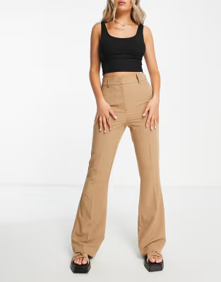Vero Moda tailored flared pants in camel | ASOS (Global)