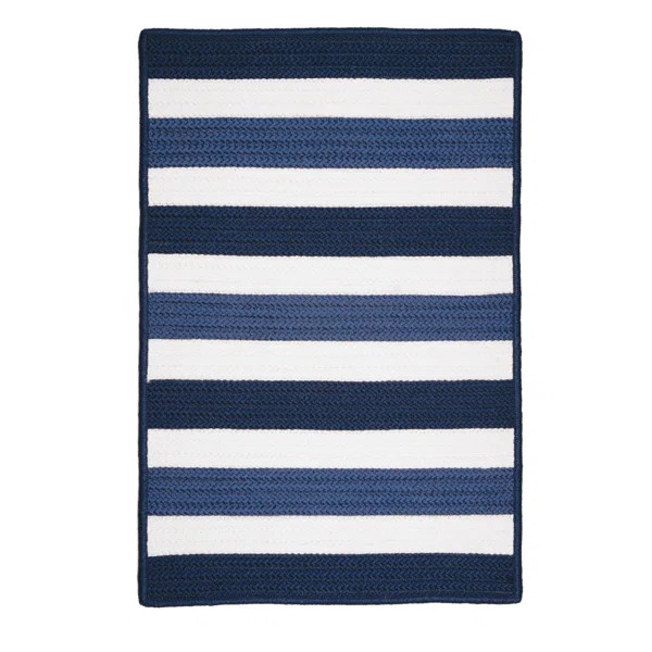 Eagle Lake Nautical Hand-Woven Blue Indoor/Outdoor Area Rug | Wayfair North America
