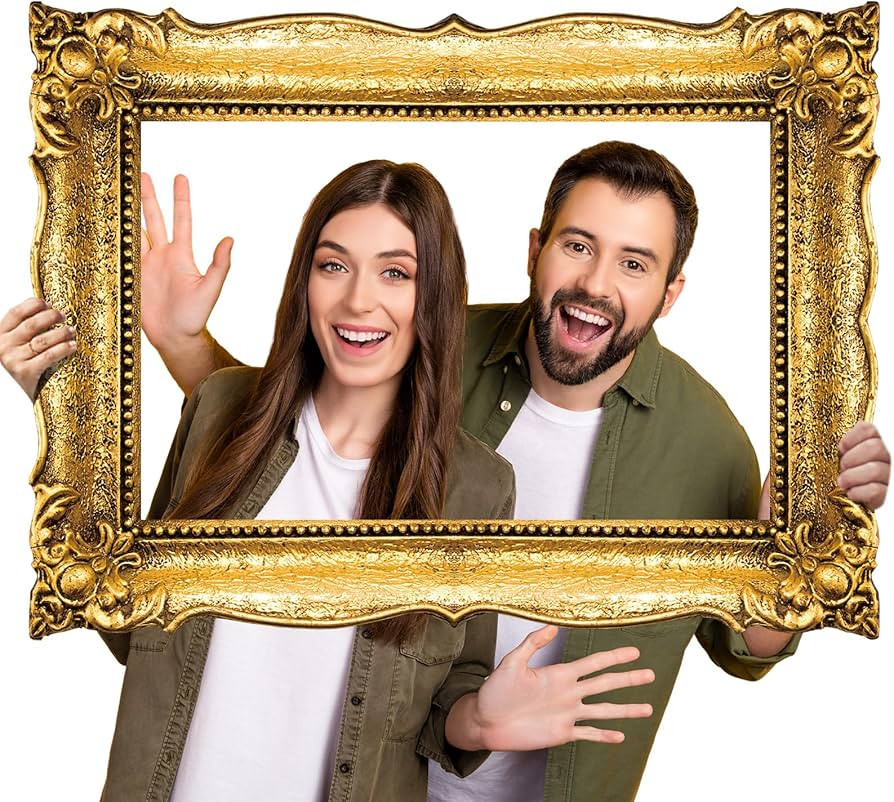 Upgraded 32 x 24 Inch Large Photo Booth Props Picture Frame Vintage Photo Frame Friends Selfie Pr... | Amazon (US)