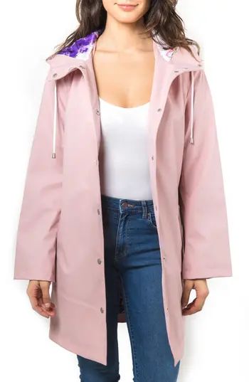 Women's Badgley Mischka Coated Raincoat, Size Small - Pink | Nordstrom