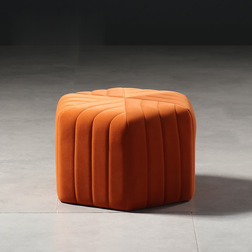Velvet Wide Hexagonal Pouf Ottoman | Homary