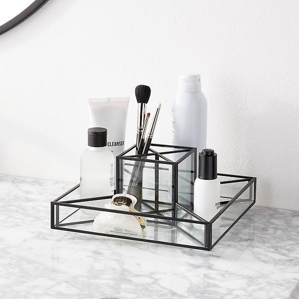 Marie Kondo Ink Black Rotating Serenity Countertop Glass Organizer | The Container Store