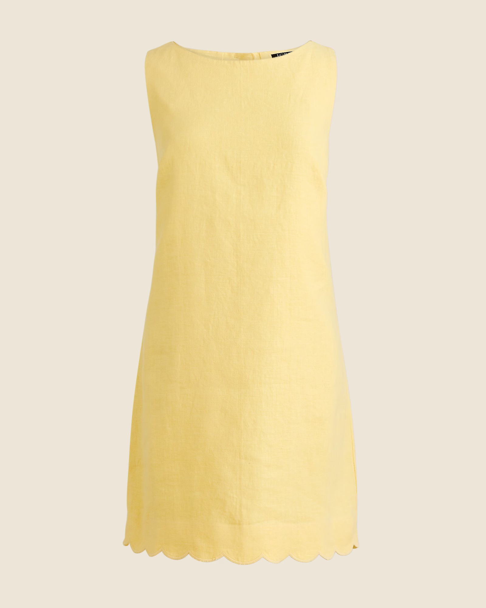 Scalloped-trim shift dress in linen | J. Crew US