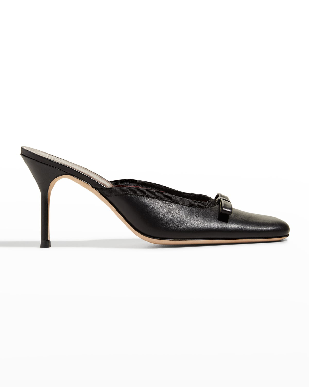 Karine Bow Calfskin Mules | Neiman Marcus