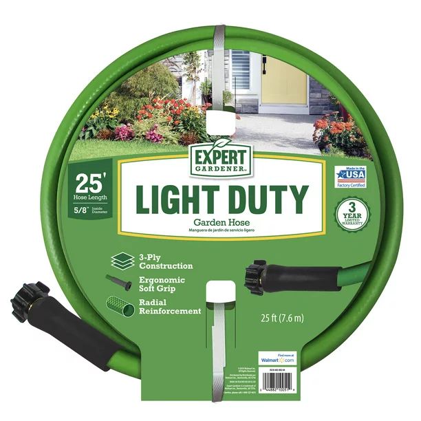 Expert Gardener Light Duty 5/8" x 25' Garden Hose - Walmart.com | Walmart (US)